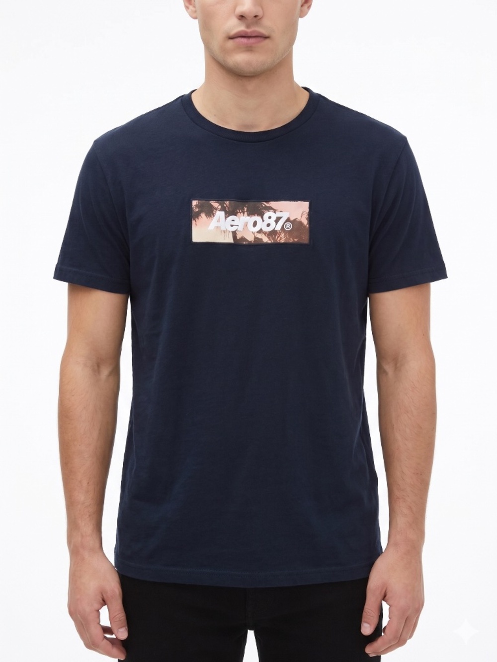 Aéropostale Aero87 Palm Tree Graphic T-Shirt Black L